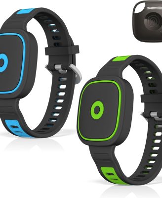 [2 Pack] Silicone Bracelet for Tile Mate (2022/2024), Waterproof Protective Case for Tile Life360 Mate Tracker Hidden Tile Mate Holder for Kids Teens Elderly (Blue+Green)