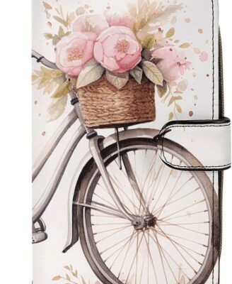 Genuine Leather Multi-Functional Wallet - Compact Card Holder, Bicycle in The Rain Printed Coin Purse & Key Organizer,Perfect for Travel, Work & Daily Use