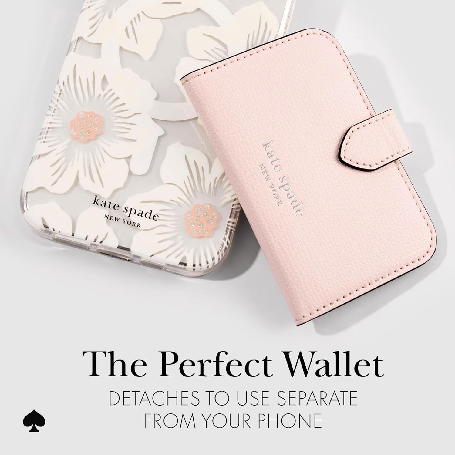 kate spade new york Morgan Magnetic Phone Wallet/Card Holder - Compatible with MagSafe Phones and Cases - Chalk Pink - Image 2