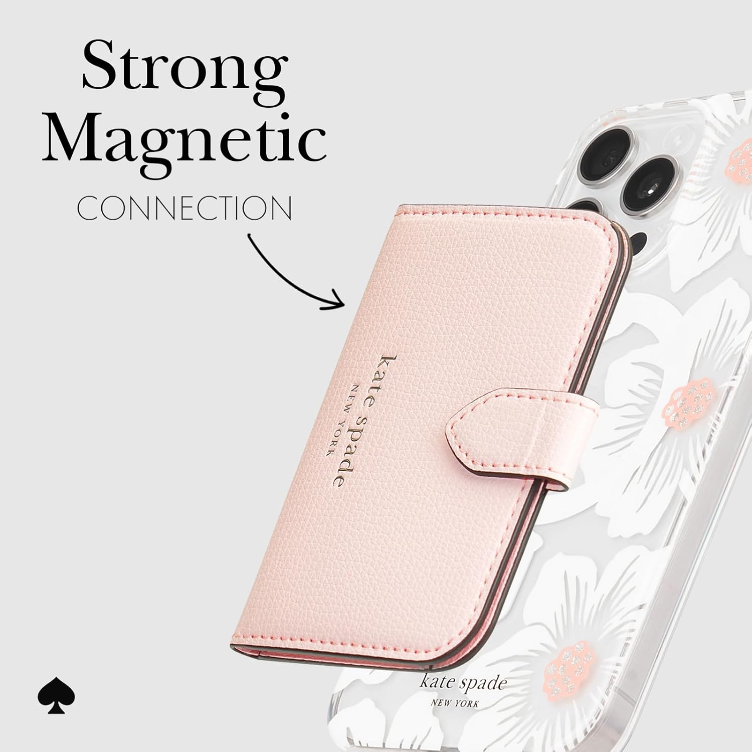 kate spade new york Morgan Magnetic Phone Wallet/Card Holder - Compatible with MagSafe Phones and Cases - Chalk Pink - Image 5