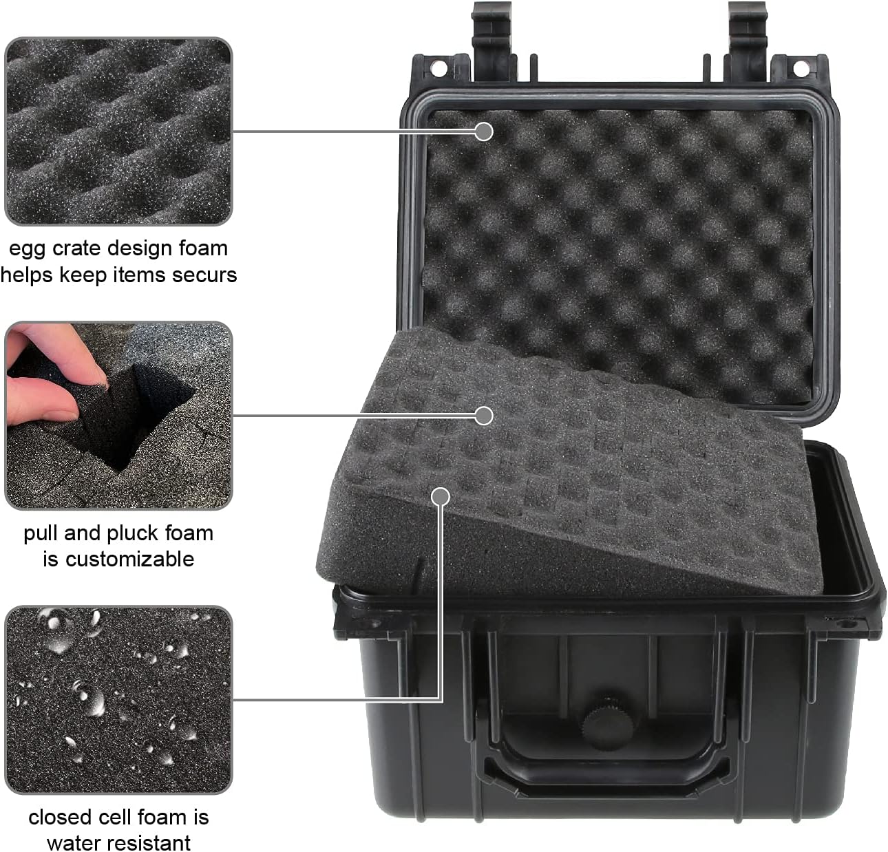 Olympia 10.47" Waterproof Hard Case with DIY Customizable Foam, Fit use of Gear, Equiment, Camera and so on - Image 5