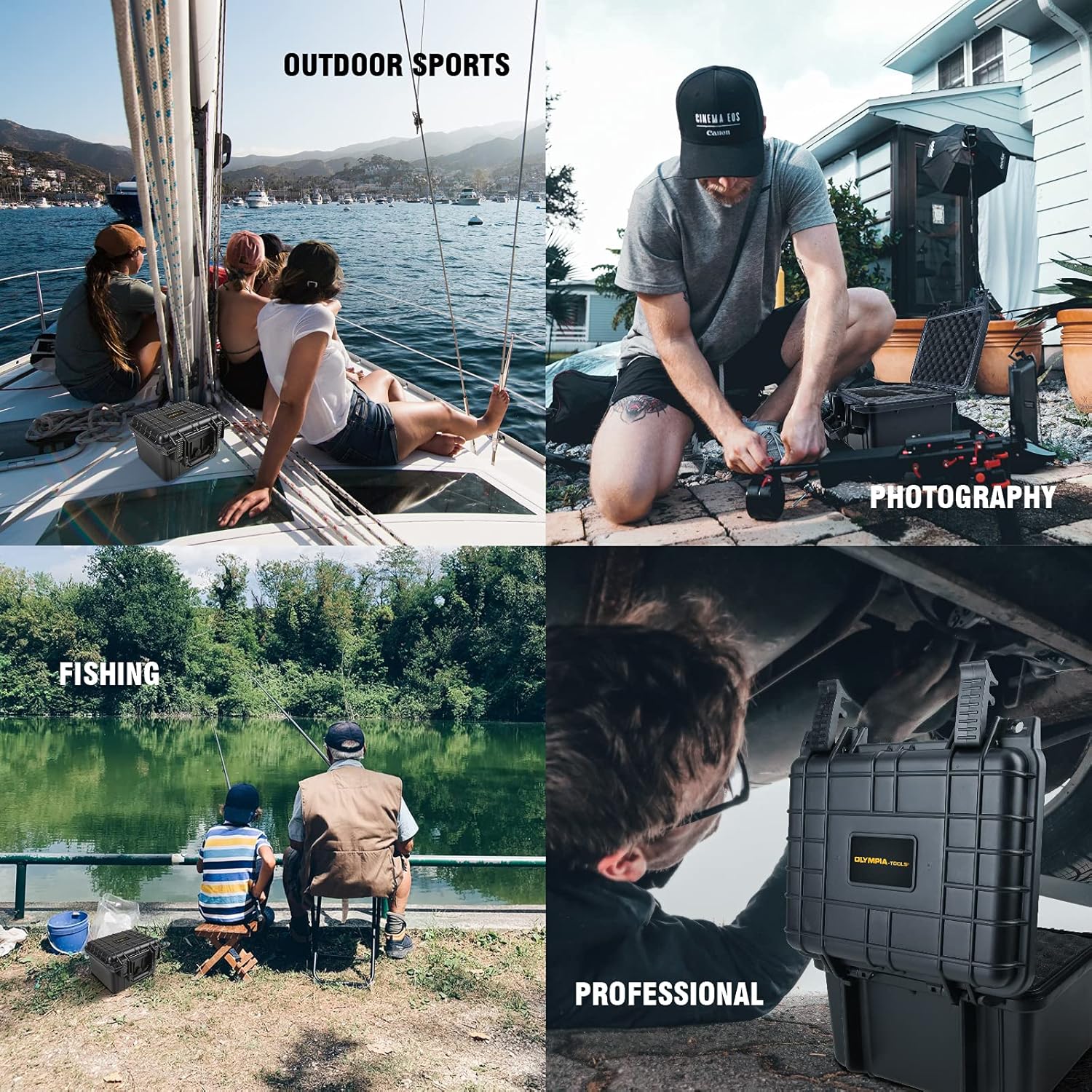 Olympia 10.47" Waterproof Hard Case with DIY Customizable Foam, Fit use of Gear, Equiment, Camera and so on - Image 6