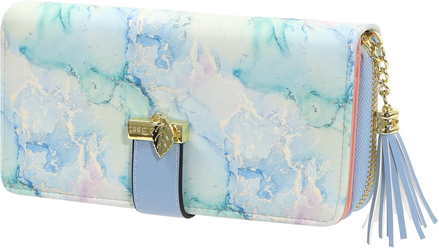 Pomelo Best RFID Wallets for Women with Multiple Card Slots and Cellphone Compartment, Womens Wallet Cyan
