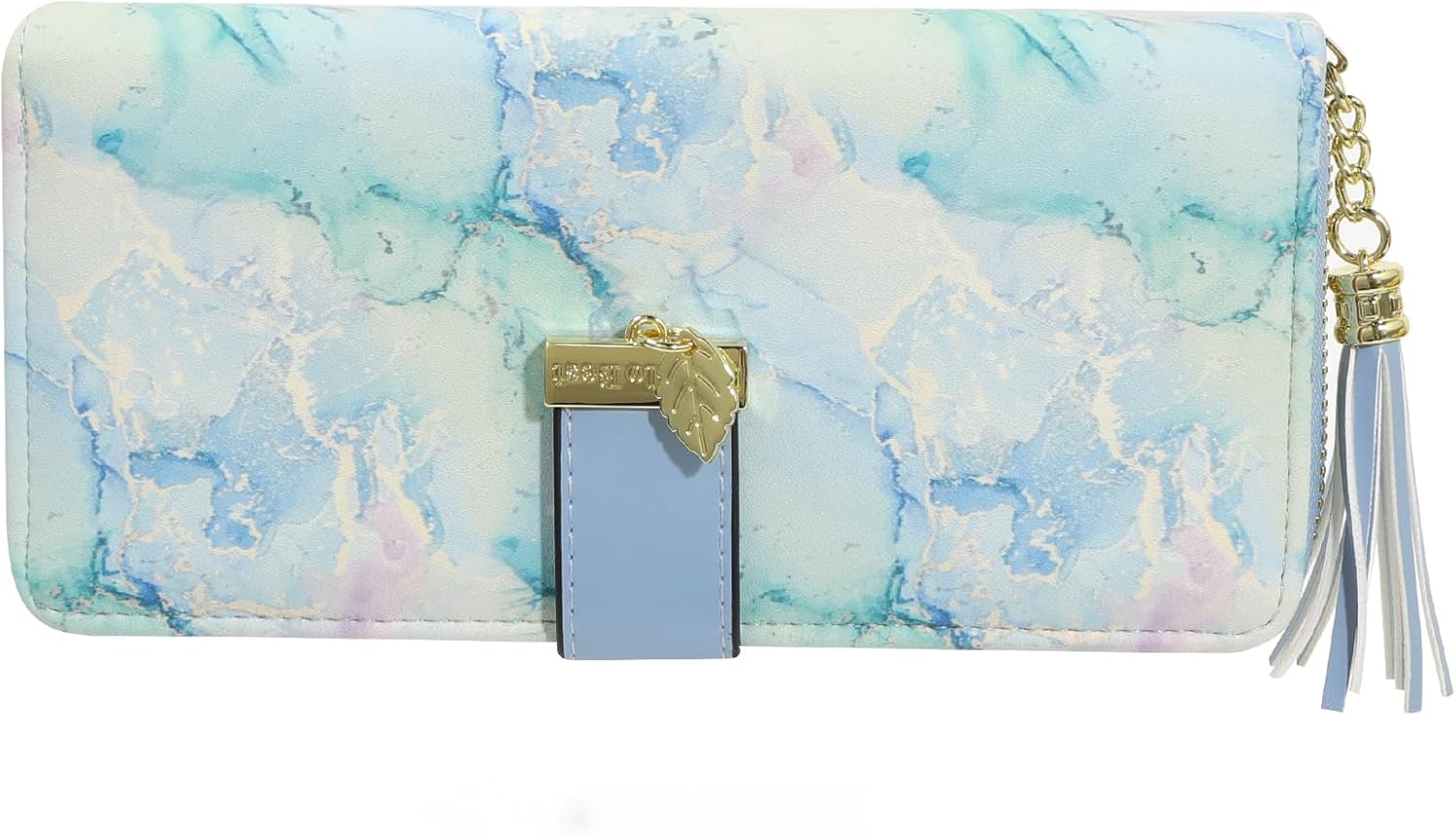 Pomelo Best RFID Wallets for Women with Multiple Card Slots and Cellphone Compartment, Womens Wallet Cyan - Image 7